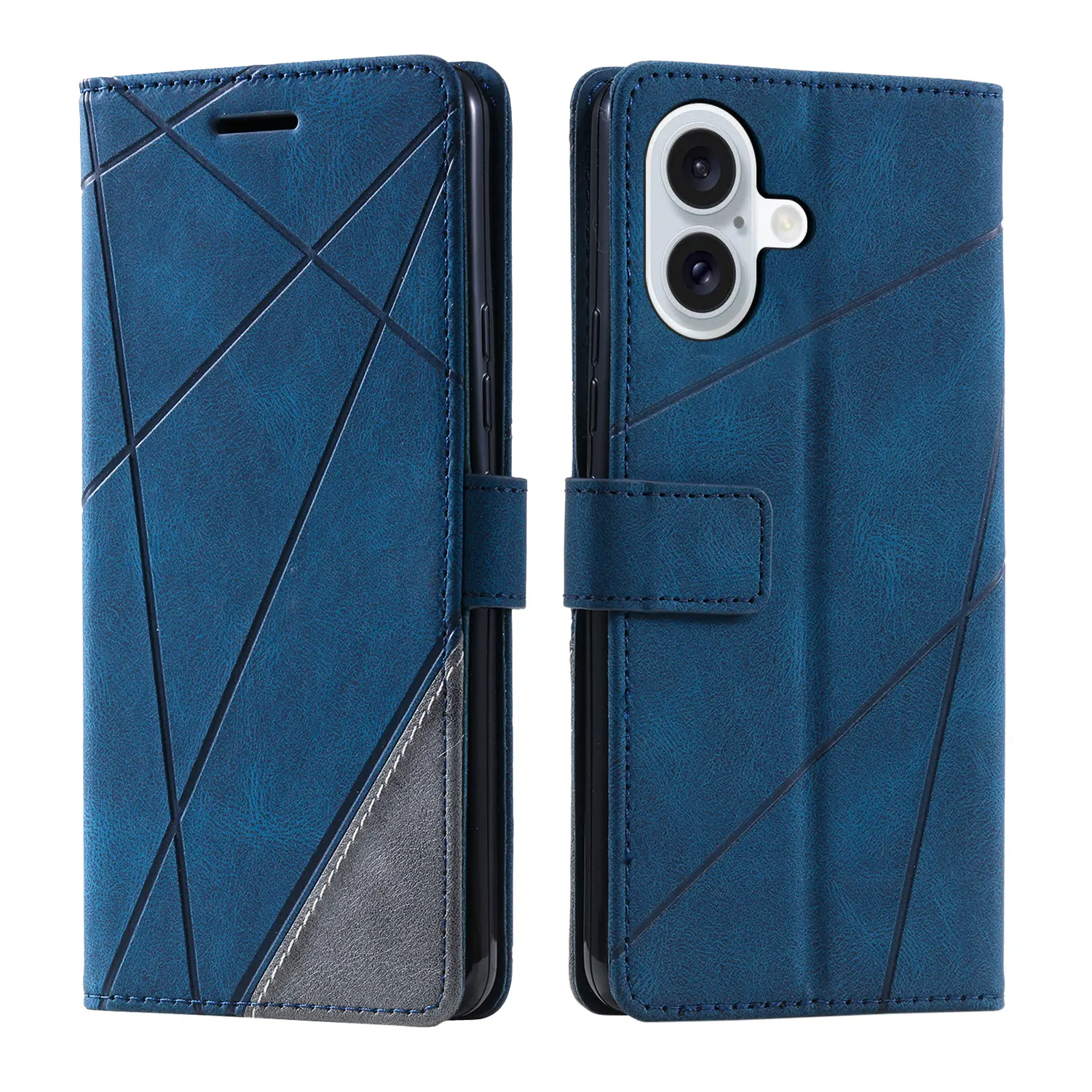 Elegantna_flip_line_torbica-iPhone_16_Plus-modra-1 | Poceni-Ovitki.si