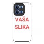 Phone case mockup with placeholder text 'VAŠA SLIKA' on white background and camera cutout in the corner, indicating where your photo goes