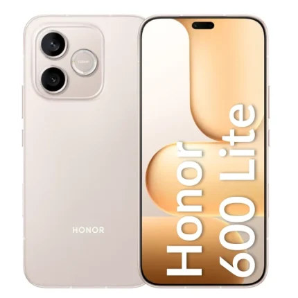 Front and back views of an ivory Honor smartphone; back shows a dual-camera module and '18MP' label, front displays 'Honor 60 Lite' on the screen.
