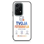 Phone case mockup featuring the TVOJA FOTOGRAFIJA brand logo and slogan on a white background.