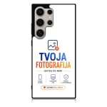 Smartphone screen showing TVOJA FOTOGRAFIJA branding and service icons