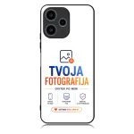 Phone case showcasing the 'TVOJA FOTOGRAFIJA' logo with small feature icons and the call-to-action 'USTVARI SVOJ UNIKAT' beneath.