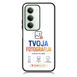 Phone case mockup showing branding 'TVOJA FOTOGRAFIJA' in blue/orange with feature icons and a CTA button.