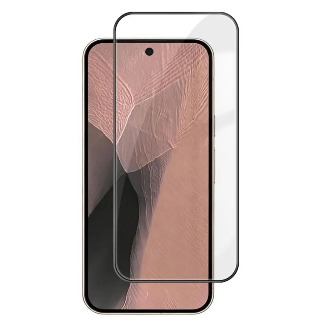 Zascitno_steklo_Premium-Google_Pixel_11_Pro_XL | Poceni-Ovitki.si Smartphone with a curved, clear glass screen protector overlaying the screen.