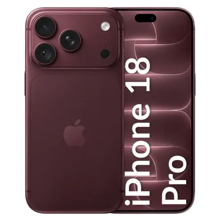 Burgundy iPhone 11 Pro with triple-camera back and vertical 'iPhone 11 Pro' text on the display.