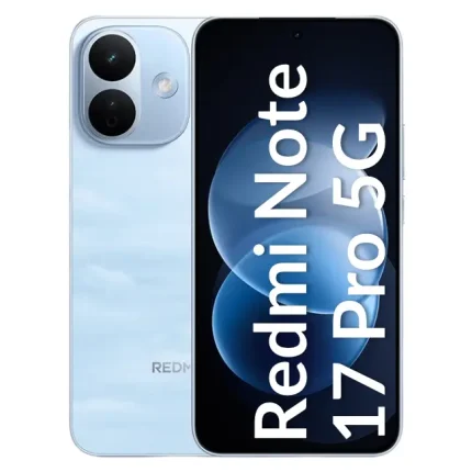 Front and back view of a light-blue Redmi Note 11 Pro 5G smartphone, showing the dual-camera rear module and the vertical device label on the screen.